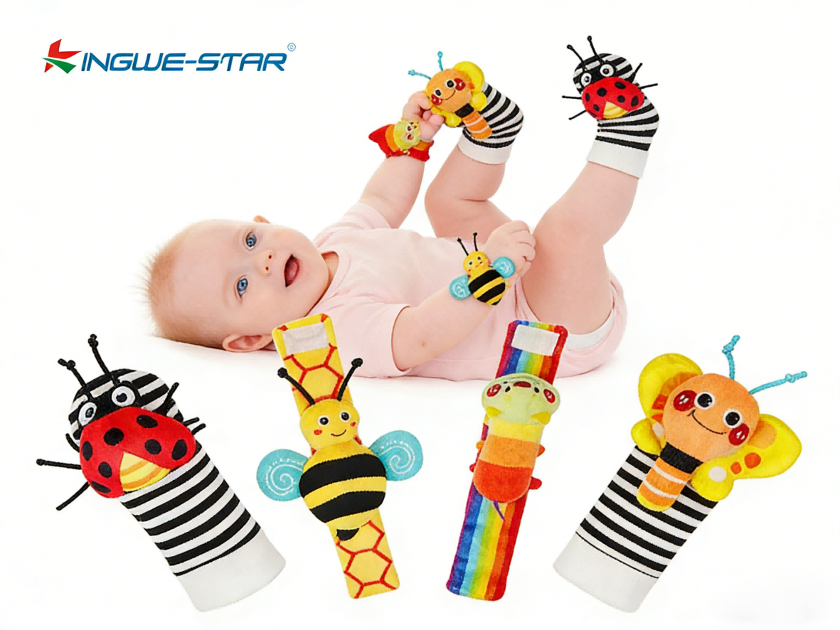 Baby Wrist Rattle Socks and Foot Finder Set